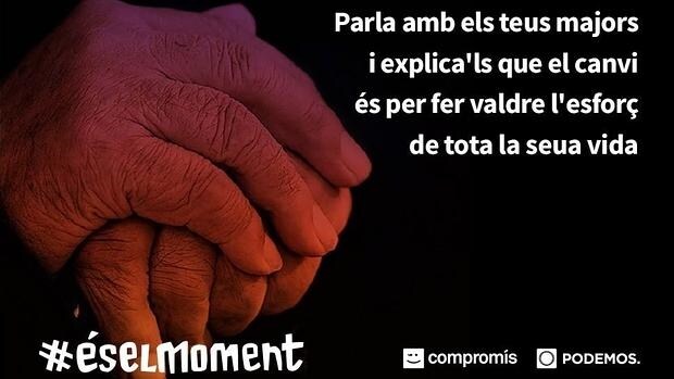 Imagen de la campaña puesta en marcha por la coalición Podemos-Compromís
