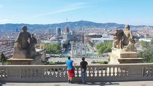 Vista de Montjuïc desde el MNAC