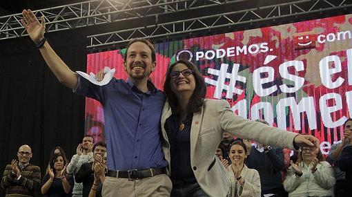 Imagen de Iglesias y Oltra en el mitin del pasado viernes en Alicante