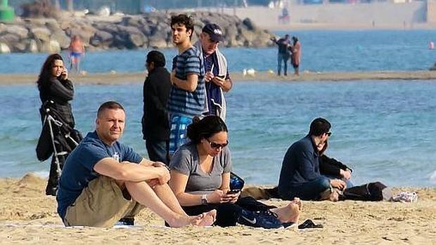 Imagen tomada en las playas de Alicante el día de Navidad