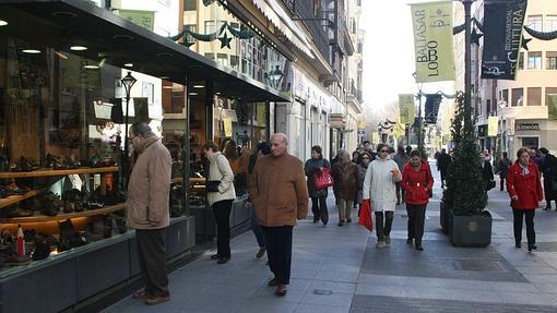 La calle Santiago de Valladolid, una de las más transitadas