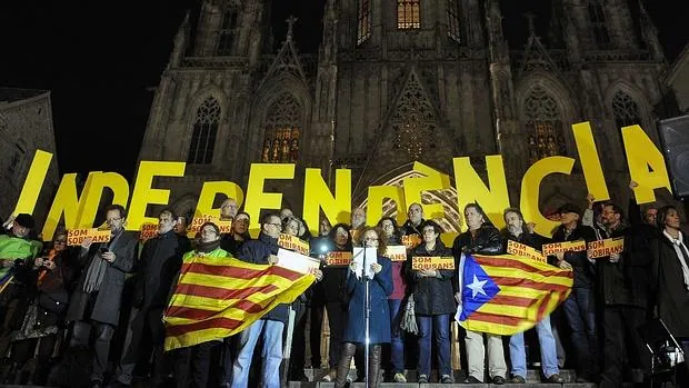 Banderas de independencia en Cataluña