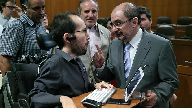 Javier Lambán y Pablo Echenique, en una imagen de archivo