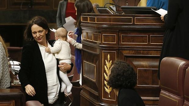 Carolina Bescansa, este miércoles en el Congreso de los Diputados