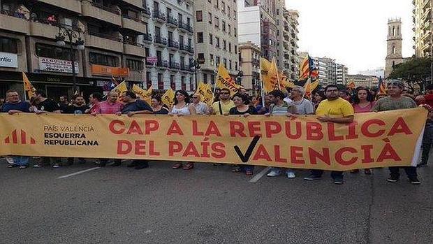 Imagen de una manifestación de ERC en Valencia