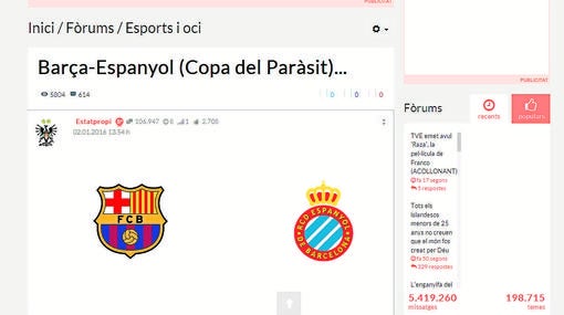 Imagen de un foro que denomina la Copa del Rey como «Copa del Parásito»