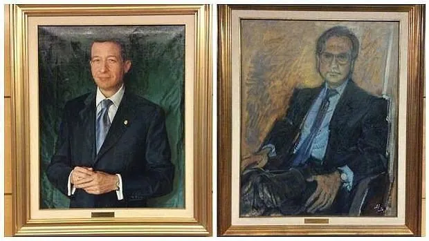 Los retratos de Jesús Pedroche (PP) y Ramón Espinar (PSOE) como expresidentes de la Asamblea