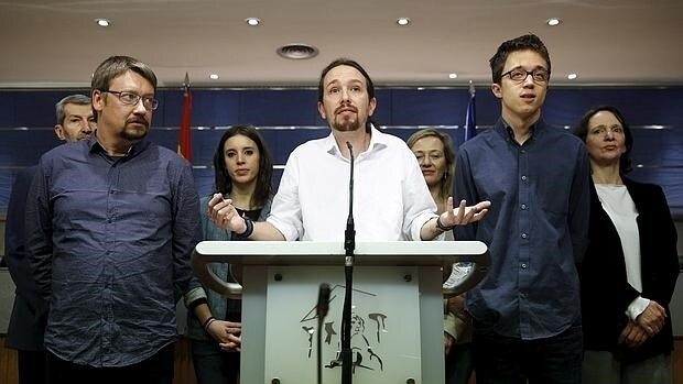 La plana mayor de Podemos, con Pablo Iglesias a la cabeza