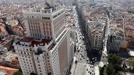 El Edificio España visto desde la Torre Madrid