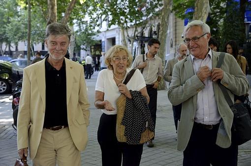 Imagen de Ribó con Carmena y el alcalde de Zaragoza, el pasado mes de julio en Madrid