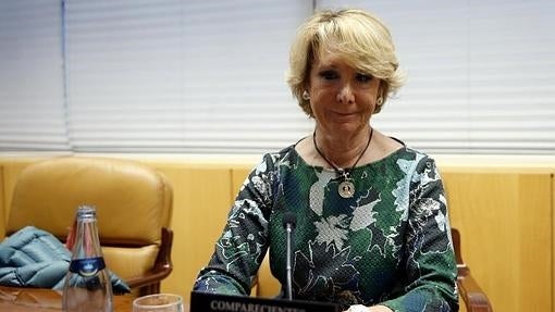 Esperanza Aguirre, durante su comparecencia este viernes