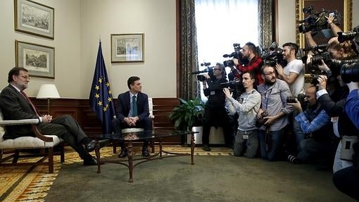 Sánchez y Rajoy en el Congreso