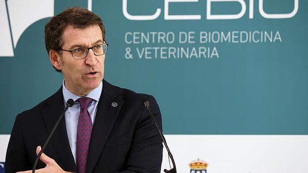 Feijóo, este viernes, en la apertura de las nuevas instalaciones de Cebiovet)de la Fundación Rof Codina en Lugo