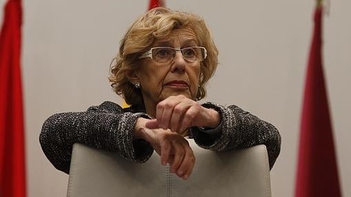 Manuela Carmena, en el Salón de Plenos del Palacio de Cibeles