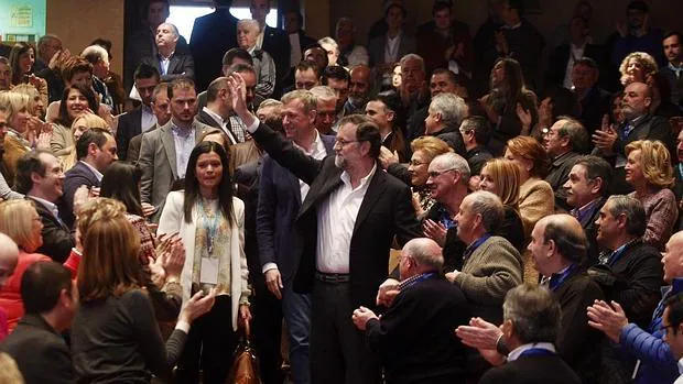 Mariano Rajoy, a su llegada al Congreso Provincial del PP de Pontevedra