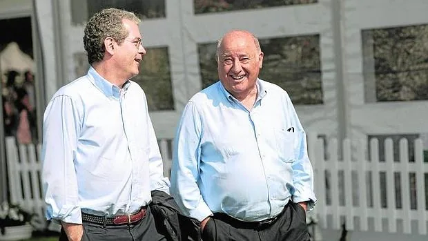 El presidente de la multinacional Inditex, Pablo Isla, y su fundador, Amancio Ortega