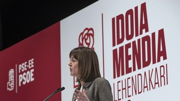 Idoia Mendía, el sábado, durante su proclamación como candidata a Lendakari del PSE