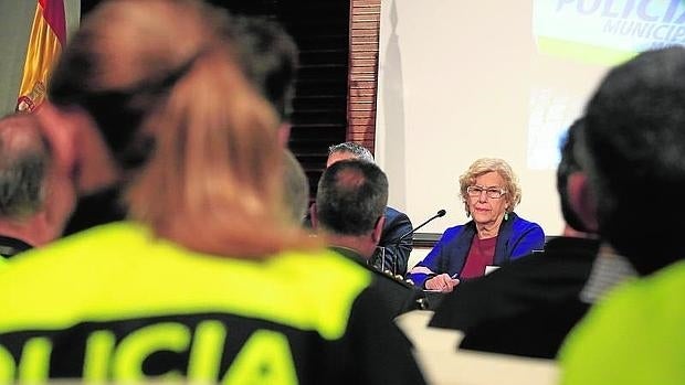 Carmena, el jueves, durante la presentación del Plan Director en el Palacio de Cibeles