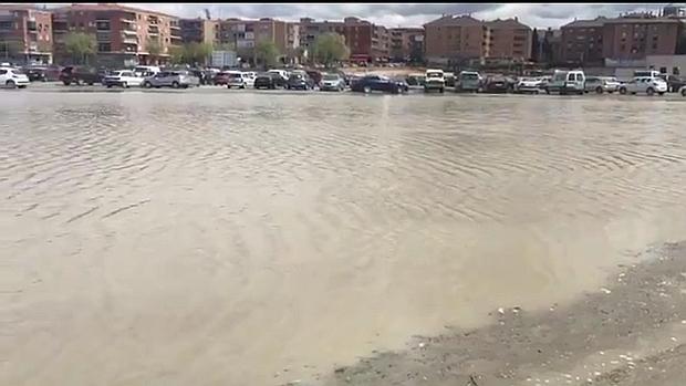 Estado del aparcamiento de Santa Teresa tras las últimas lluvias