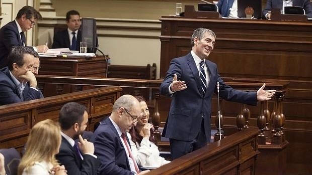 Fernando Clavijo en un momento del pleno de este martes