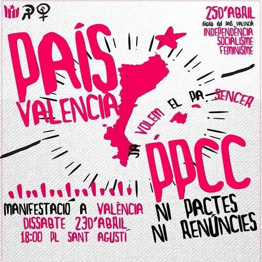 Imagen del cartel de la manifestación convocada en Valencia