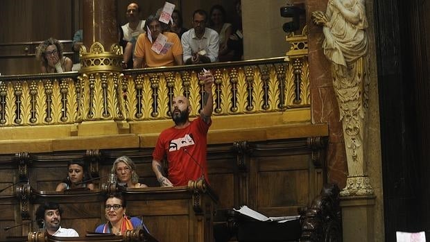 Garganté, en un pleno del Ayuntamiento