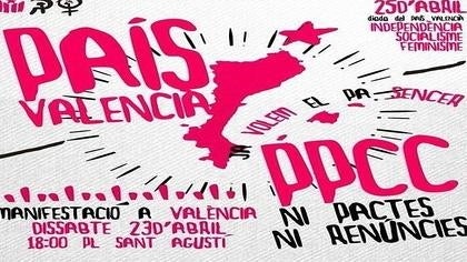 Cartel de la manifestación independentista que recorrerá Valencia el sábado