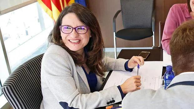 Mónica Oltra, este lunes durante la comisión contra la violencia machista