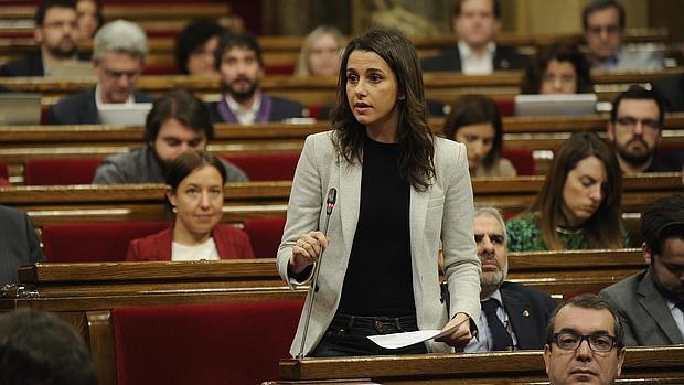 La portavoz de Ciudadanos en Cataluña, Inés Arrimadas, en el Parlament