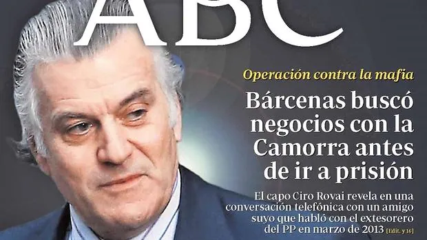 Luis Bárcenas, ex tesorero de ABC, en la portada de ABC el 11 de julio de 2014