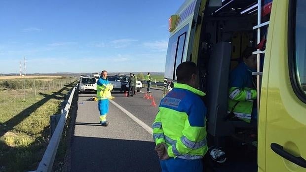 Lugar donde un Guardia Civil presuntamente mató a tiros a un marroquí en la A-3, en Fuentidueña