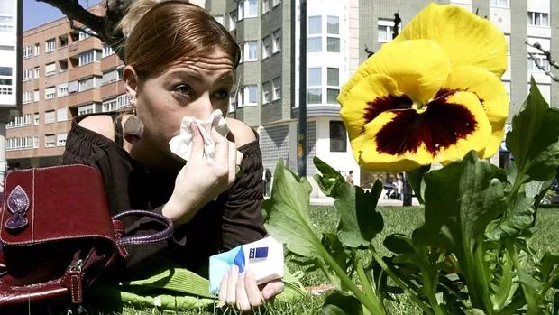 Una chica estornuda por consecuencia de las alergias