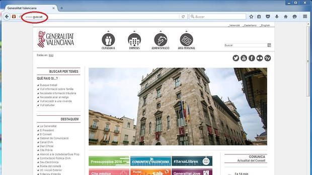 Captura de la web pirateada de la Generalitat Valenciana