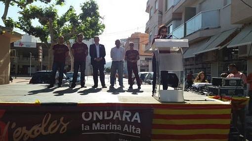 Imagen de Ximo Puig en un acto de Escola Valenciana tomada este sábado