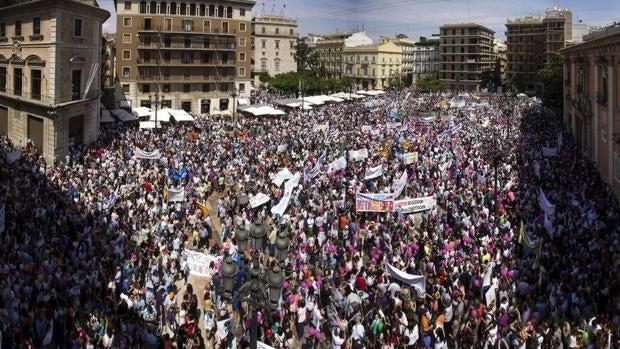 Imagen de la manifestación celebrada este domingo en Valencia