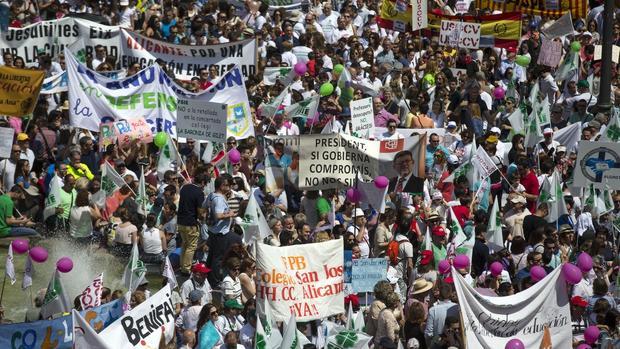 Imagen de la manifestación celebrada este domingo en Valencia