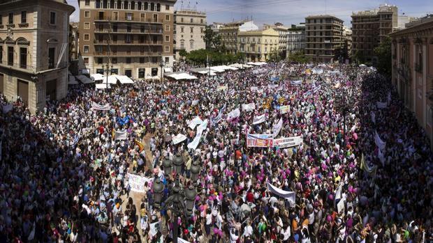 Imagen de la concentración de la escuela concertada el pasado domingo