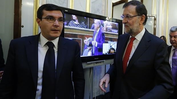 José Luis Ayllón, con Mariano Rajoy en el Congreso de los Diputados