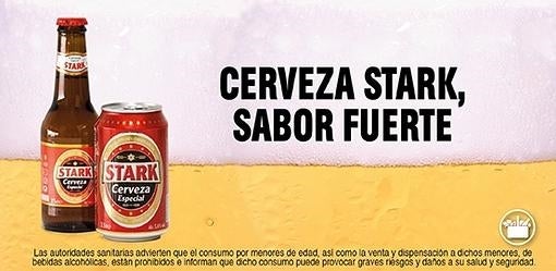 Publicidad de la cerveza Stark en los canales de Mercadona