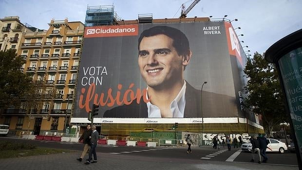 Cartel de Ciudadanos en Madrid en la campaña del 20 de diciembre