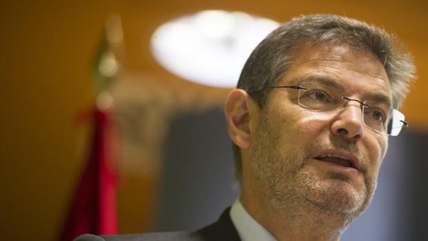 El ministro de Justicia en funciones, Rafael Catalá, durante la rueda de prensa