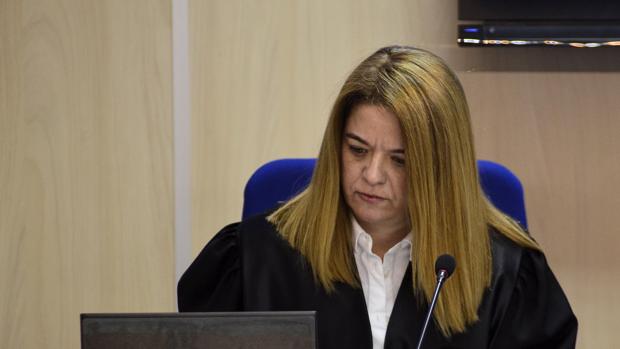 La presidenta del tribunal, Samantha Romero, al inicio de una sesión del juicio del caso Nóos