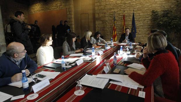 Imagen facilitada por el Gobierno valenciano de su reunión en Morella en enero