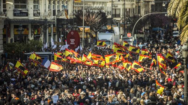 Imagen de la manifestación a favor de los toros celebrada en marzo en Valencia