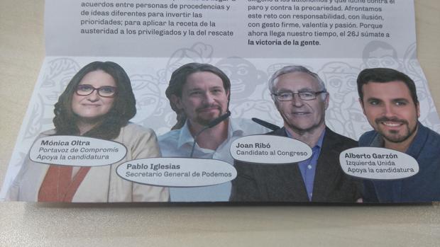 Imagen de la carta remitida por «A la Valencia» a los electores