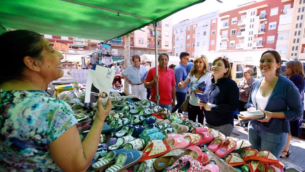 Imagen de un acto electoral del PP en el Mercado del Cabanyal de Valencia