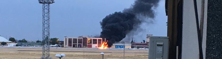 Momento del impacto de la avioneta en Cuatro Vientos