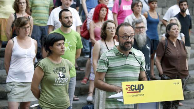 Benet Salellas y Anna Gabriel, en un acto de la CUP