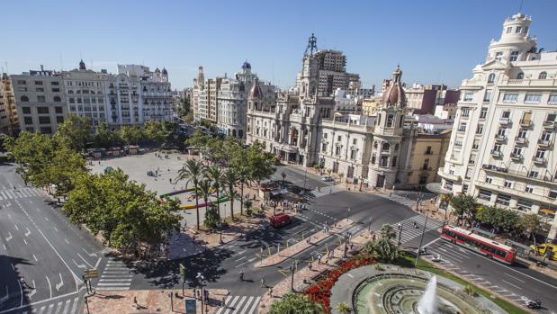 Imagen de la plaza del Ayuntamiento de Valencia