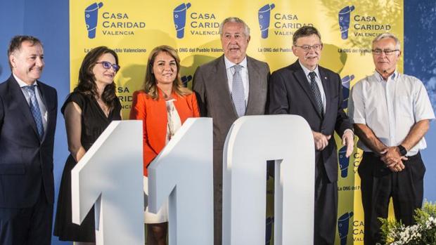 Moragues, Oltra, Camarero, Casanova, Puig y Ribó, en la inauguración